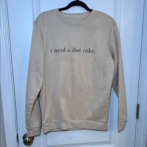 Beige Sweatshirt with Fun Slogan